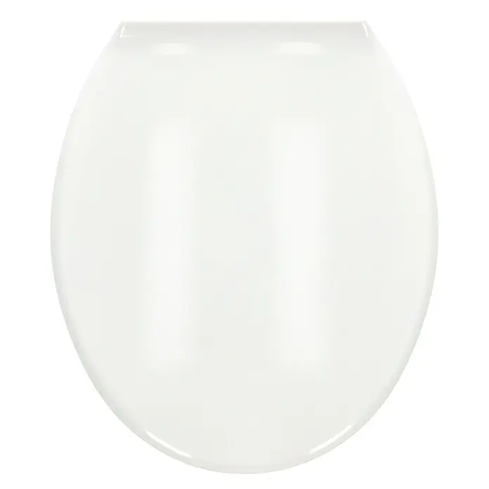 Poseidon WC-Sitz Memphis - Duroplast, Weiß - Nahaufnahme eines weißen Toilettensitzes mit glatter Oberfläche. Das schlichte Design des WC-Sitzes fügt sich nahtlos in jedes Badezimmer ein.
