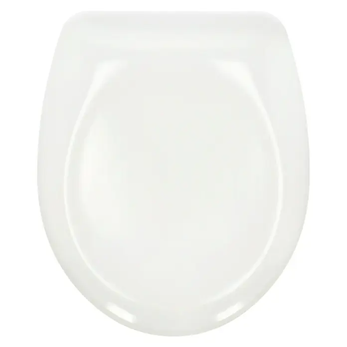 Poseidon WC-Sitz Dover - Duroplast, Weiß - Ein weißer Toilettensitz in Top-Down-Ansicht, der eine schlichte und hygienische Ästhetik für jedes Badezimmer bietet.