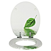 Poseidon WC-Sitz Leaf (Mit Absenkautomatik, MDF, Abnehmbar, Weiß/Grün)