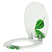 Poseidon WC-Sitz Leaf (Mit Absenkautomatik, MDF, Abnehmbar, Weiß/Grün)
