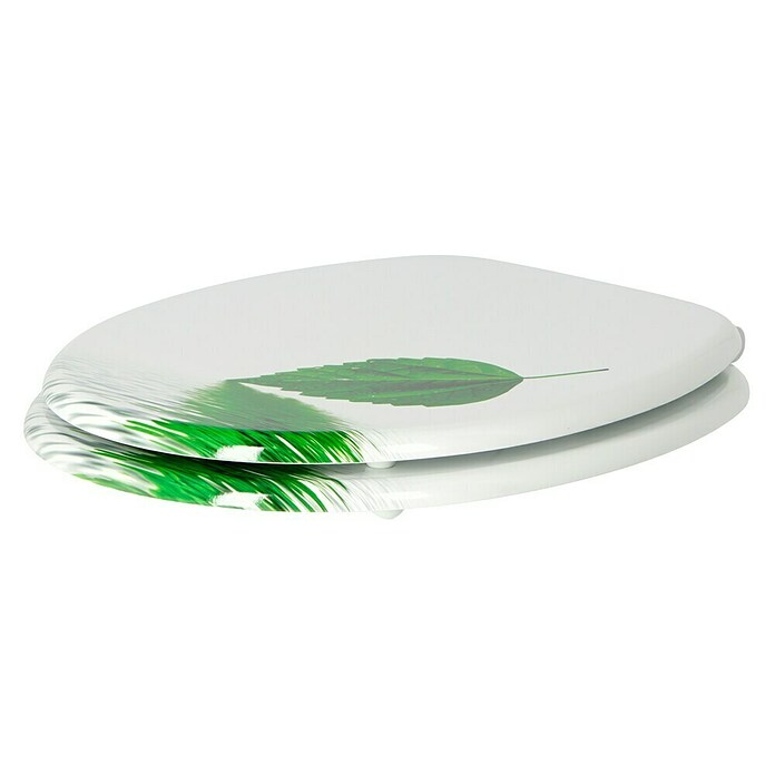 Poseidon WC-Sitz Leaf (Mit Absenkautomatik, MDF, Abnehmbar, Weiß/Grün)
