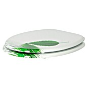 Poseidon WC-Sitz Leaf (Mit Absenkautomatik, MDF, Abnehmbar, Weiß/Grün)
