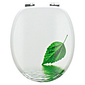 Poseidon WC-Sitz Leaf (Mit Absenkautomatik, MDF, Abnehmbar, Weiß/Grün)