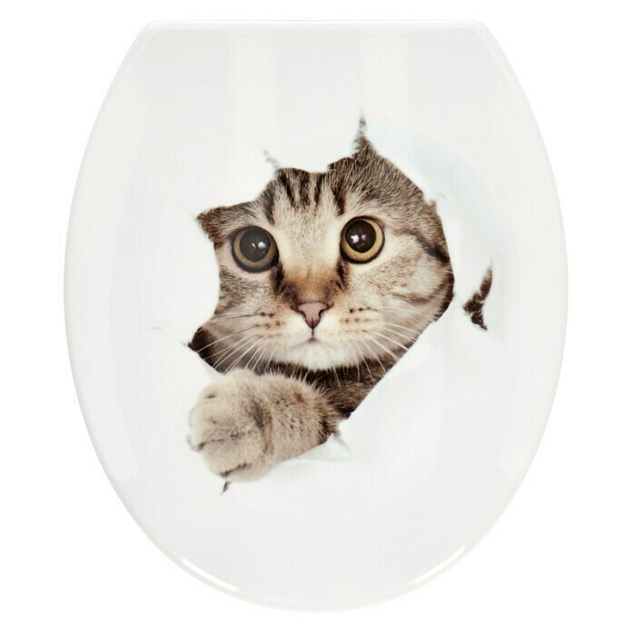 Poseidon WC-Sitz Kittycat (Mit Absenkautomatik, Duroplast, Weiß)