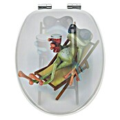 Poseidon WC-Sitz Froggy 3D (Mit Absenkautomatik, MDF, Abnehmbar, Mehrfarbig)