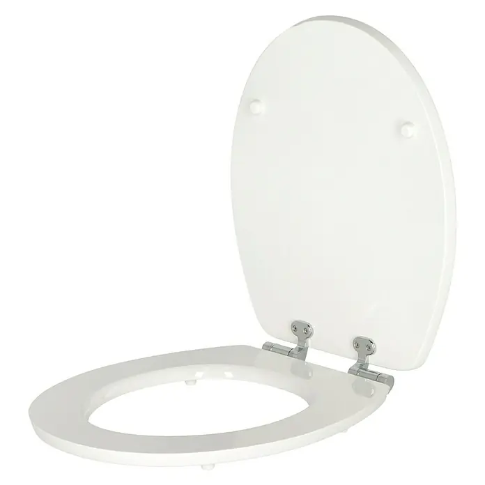 Poseidon WC-Sitz Beach - MDF, Mehrfarbig, Mit Absenkautomatik - Weiße Toilettensitzbaugruppe, die ein sauberes und modernes Design aufweist. Ideal für jedes Badezimmer, das eine funktionelle und ästhetische Note benötigt.