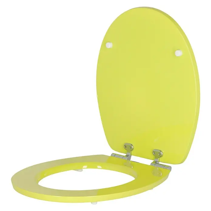 Poseidon WC-Sitz Kolorit - MDF, Grün, Mit Absenkautomatik - Ein gelber Toilettensitz mit Deckel, der für mehr Komfort und Hygiene im Badezimmer sorgt. Stilvolles Design für jedes Badezimmer.