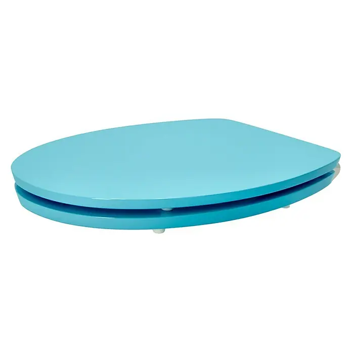 Poseidon WC-Sitz Kolorit - MDF, Blau, Mit Absenkautomatik - Hellblauer Toilettensitz in ovaler Form. Ein frischer Akzent für jedes Badezimmer.
