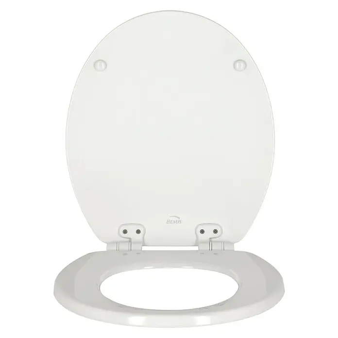Poseidon WC-Sitz Seattle - Holz, Weiß, Mit Absenkautomatik - Weißer Toilettensitz von Bemis mit ovaler Form und hochklappbarem Deckel für mehr Hygiene im Badezimmer.