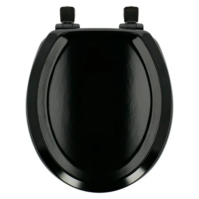 Poseidon WC-Sitz Seattle - Holz, Schwarz, Mit Absenkautomatik - Schwarzer Toilettensitz aus robustem Material mit glänzender Oberfläche für jedes Badezimmer.