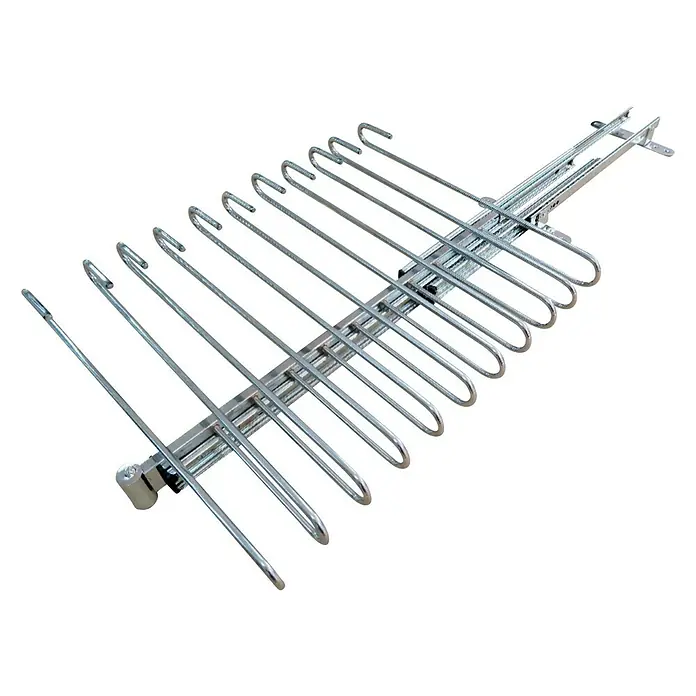 Adinor Soporte para pantalones - L x An x Al: 470 x 350 x 70 mm, Número de ganchos: 11 ud., Metal, Extensible - Percha para pantalones para montaje en armario. Almacenamiento extraíble con múltiples perchas, ideal para organizar y ahorrar espacio.