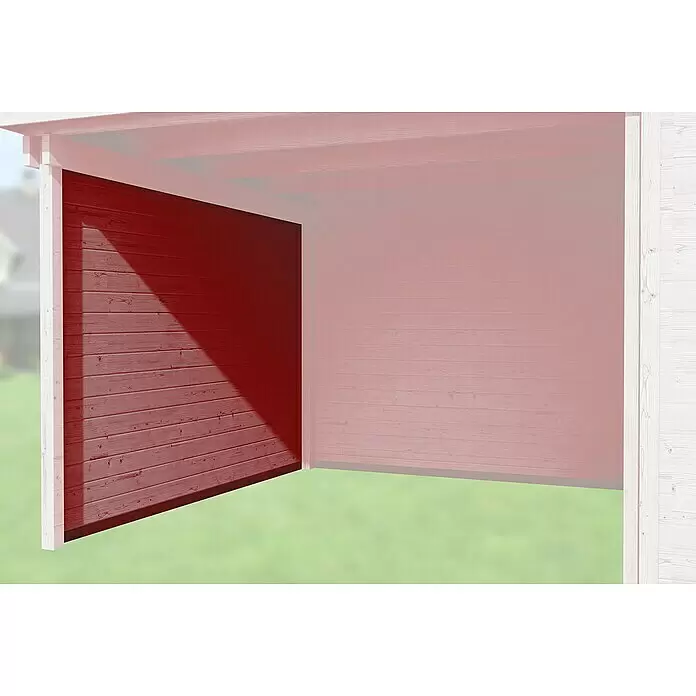 Weka Seitenwand - Schwedenrot, Breite: 295 cm, Passend für: Weka Gartenhäuser Designhaus 126 & 172 mit Anbautiefe 295 cm - Detailaufnahme