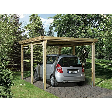 Weka Carport 617 (Holz, Grundfläche: 11,701 m², Mit Stahldach)
