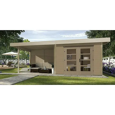 Weka  Gartenhaus Designhaus 126 B + Anbau 300 cm