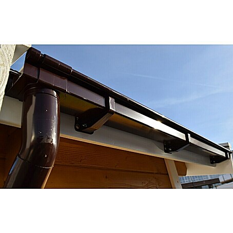 Weka Dachrinnen-Set (Passend für: Flach- & Pultdächer bis Dachbreite 400 cm, Braun)