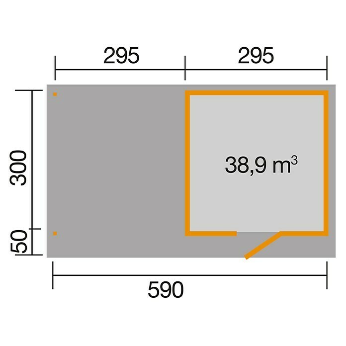 Weka wekaLine Gartenhaus Designhaus 172 + Anbau 300 cm (Außenmaß inkl.  Dachüberstand (B x T): 634 x 377 cm, Holz, Anthrazit/Weiß) | BAUHAUS