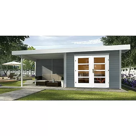 Weka  Gartenhaus Designhaus 126 B + Anbau 300 cm