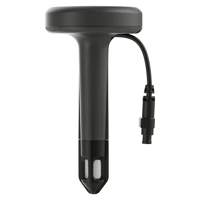Gardena Bodenfeuchtesensor - Passend für: Gardena Bewässerungscomputer Flex/Select/Bluetooth®/Master/MultiControl duo - Nahaufnahme eines schwarzen Hydros 2 Wasserqualitätssensors mit Kabel, der die fortschrittliche Technologie für die Überwachung von Wasser zeigt.