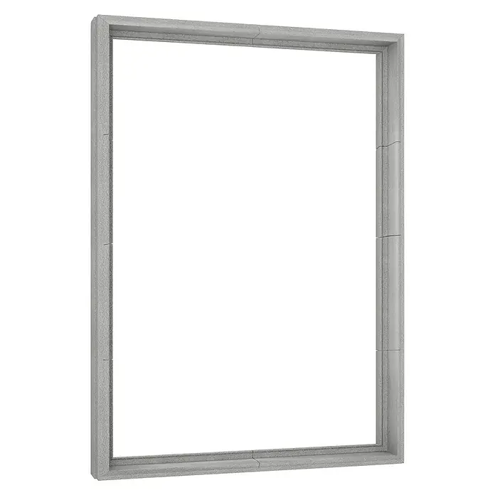 Wärmedämmung IFCS Slim - 78 x 118 cm, Passend für: Solid Elements Dachfenster Basic - Bild eines rechteckigen Fensterrahmens aus hellgrauem Beton, der eine moderne Ästhetik und Stabilität bietet.