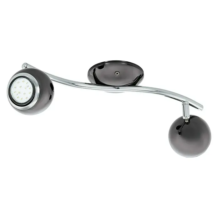 Eglo LED-Deckenstrahler BIMEDA - 6 W, Nickel-nero/Chrom, Warmweiß, 2 Stk. - Moderne LED-Doppelstrahler-Deckenleuchte mit Chrom-Akzenten, ideal für stilvolle Beleuchtung in jedem Raum.