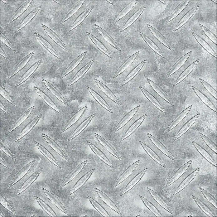 Kantoflex Riffelblech - 1.000 x 2.000 mm, Stärke: 2,5 mm, Aluminium, Unbehandelt - Strukturierter Aluminiumboden mit erhabenen Rauten für Rutschfestigkeit und industrielle Anwendungen, ideal für stark frequentierte Bereiche.