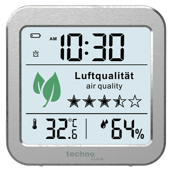 Technoline Luftqualitätsmonitor WL1020Digitales Display, 82 x 25 x 82 mm Front View