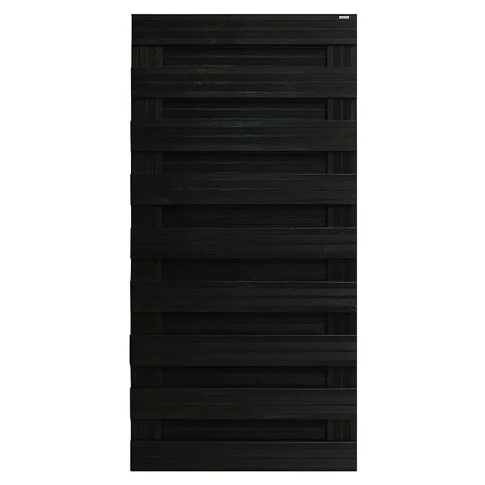 Andrewex Sichtschutzelement Goch - 180 x 90 cm, Anthrazit - Schwarzes Holzzaunelement mit horizontalen Brettern und vertikalen Streben. Ideal für Privatsphäre und modernen Look im Garten.