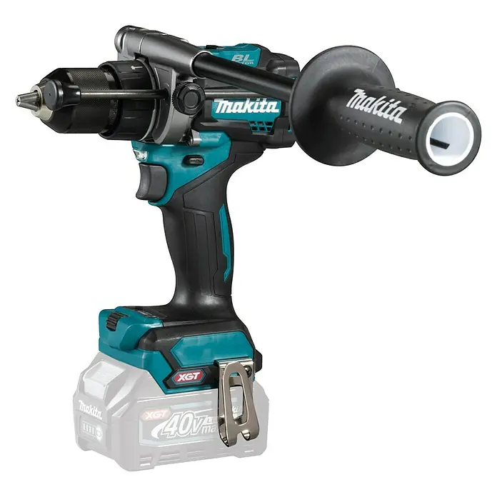 Makita XGT 40V max. Akku-Schlagbohrschrauber HP001GZ - 40 V, Ohne Akku - Makita Akku-Bohrmaschine mit Zusatzgriff. Ideal für schwere Bohrarbeiten, präzise und komfortabel in der Handhabung.