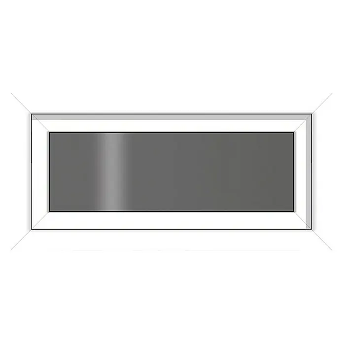 Solid Elements Ventana para sótano - An x Al: 80 x 40 cm, Apertura según normativa: Derecha, Blanco - Ilustración de una ventana abatible rectangular blanca, ideal para luz natural y arquitectura moderna.