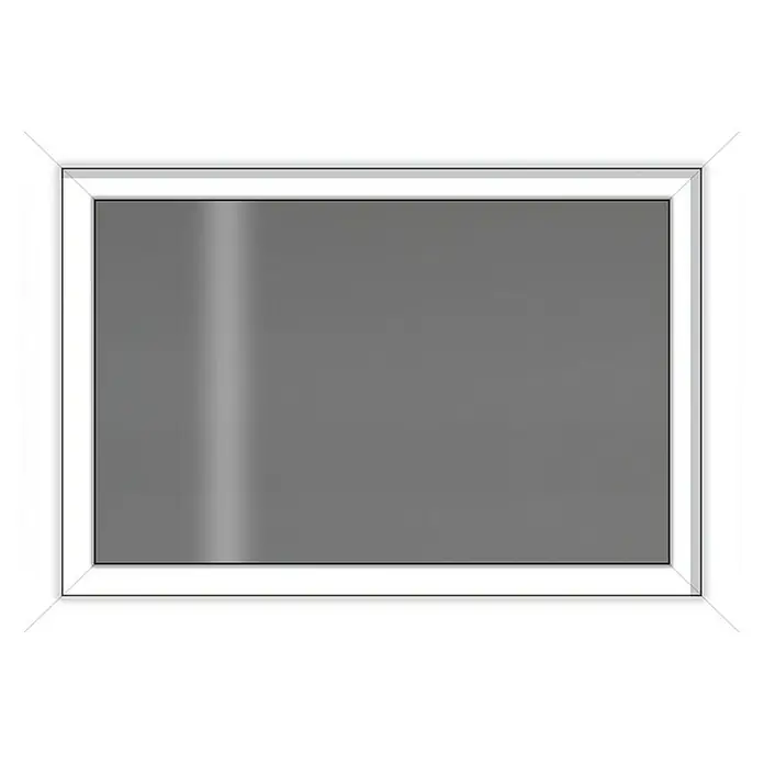 Solid Elements Ventana para sótano - An x Al: 90 x 60 cm, Apertura según normativa: Izquierda, Blanco - La imagen muestra una ventana blanca moderna con un cristal gris liso. El diseño minimalista complementa la arquitectura contemporánea.