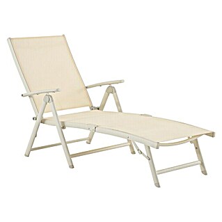 Sunfun Ležaljka za plažu Rodas (D x Š x V: 176 x 69 x 66 cm, Kremasto, Tekstil, S podesivim naslonom za leđa)