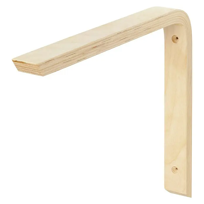 Dolle Konsole Thor - L x B x H: 240 x 30 x 290 mm, Natur - Holzregalhalterung aus hellem Holz mit abgerundeter Ecke und Befestigungslöchern. Ideal für die Wandmontage und zur stilvollen Ablage.