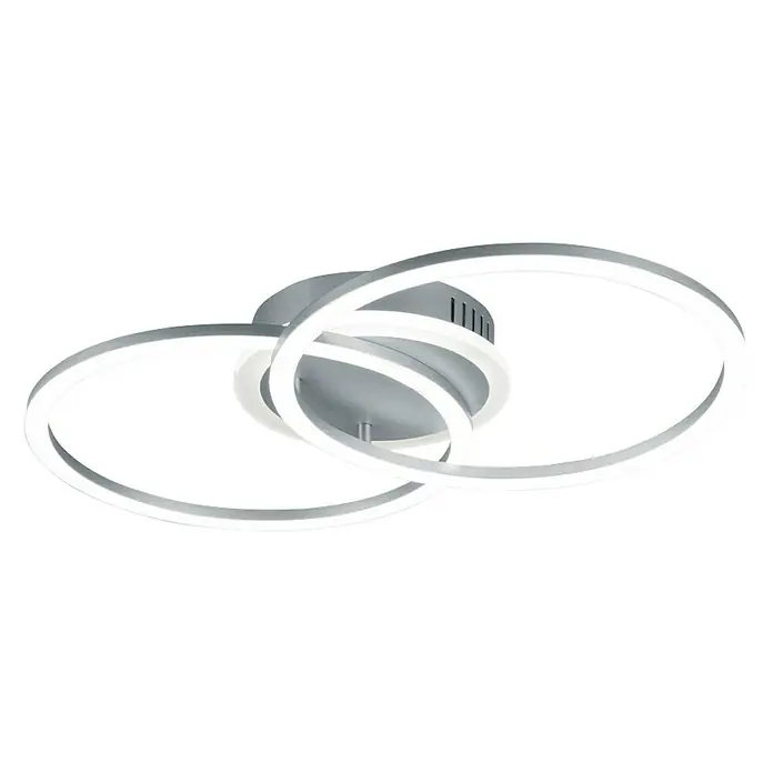 Trio Leuchten LED-Deckenleuchte Venida - 25 W, L x B x H: 50 x 30 x 7 cm, Titan, Warmweiß - Deckenleuchte mit modernem Design aus drei ineinander verschlungenen LED-Ringen. Elegante Beleuchtung für jeden Raum.