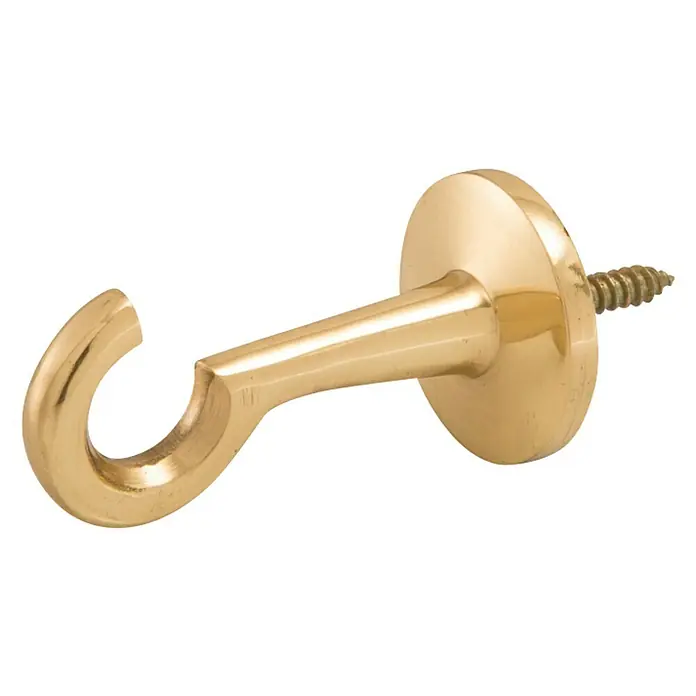 Stabilit Schraubhaken - L x B: 53 x 35 mm, Für Seildurchmesser: 30 mm, Poliert - Goldener Kleiderhaken mit Schraube für eine stilvolle und praktische Aufbewahrung von Kleidung und Accessoires.