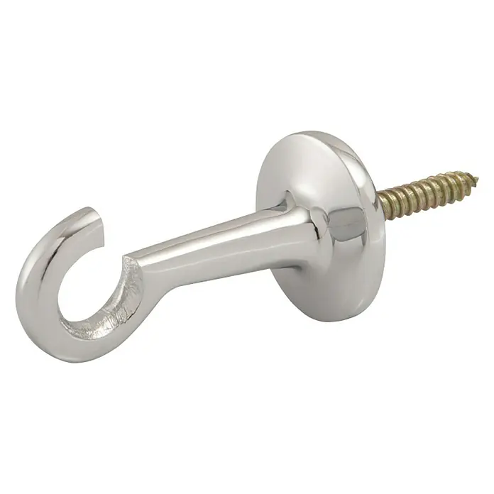 Stabilit Schraubhaken - L x B: 53 x 35 mm, Für Seildurchmesser: 30 mm, Verchromt - Glänzender, verchromter Haken mit Schraube für die Wandmontage zur einfachen Aufhängung von Gegenständen, perfekt für Bad und Küche.