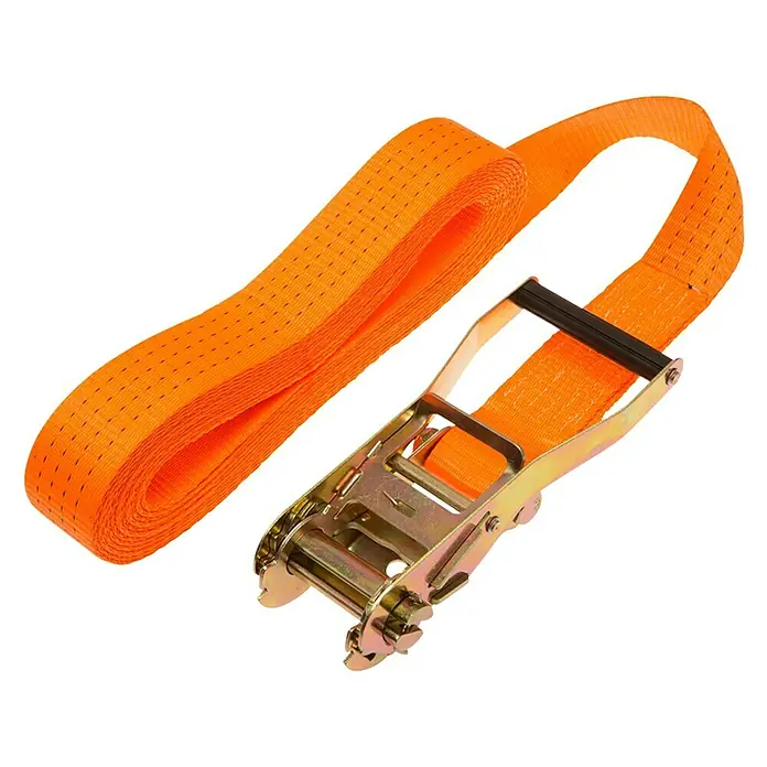 Conacord Spanngurt - 8 m x 5 cm, Belastbarkeit: 2.000 kg, Einteilig, Mit Ratsche - Orangefarbener Spanngurt mit Ratschenverschluss aus Metall zum sicheren Verzurren von Lasten. Der Gurt ist robust und zuverlässig.