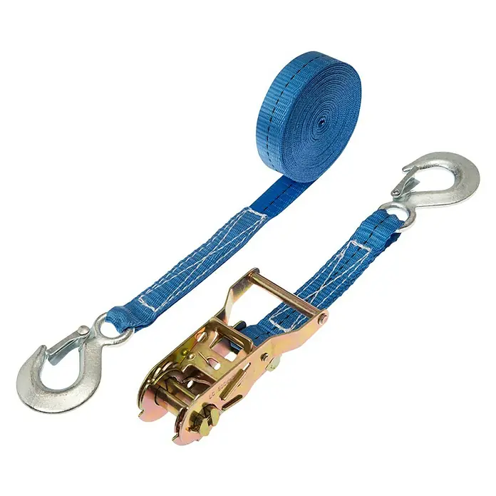 Conacord Spanngurt - 5 m x 2,5 cm, Mit Ratsche, Karabinerhaken - Spanngurt mit Rollenaufroller und Haken, ideal zum sicheren und einfachen Festzurren von Lasten. Robust und zuverlässig für den täglichen Gebrauch.