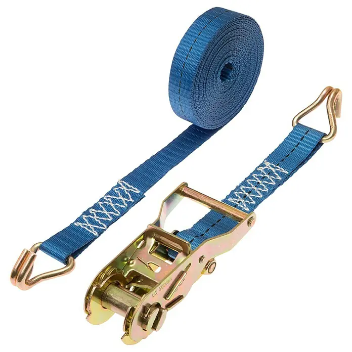 Conacord Spanngurt - 5 m x 2,5 cm, Mit Ratsche, Spitzhaken - Blaues Spanngurt-Set mit Ratschenspanner und Haken zur Ladungssicherung beim Transport.