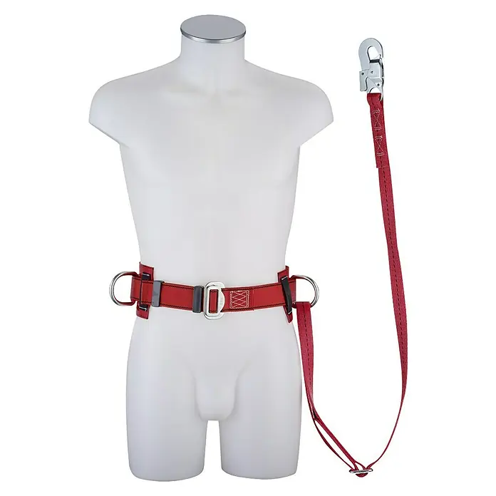 Conacord Sicherheitsgurt - Verstellbar: 75 cm - 120 cm - Sicherheitsgurt mit seitlichen D-Ringen und Verbindungsmittel für Industrie und Bau. Optimaler Schutz bei Arbeiten in der Höhe.