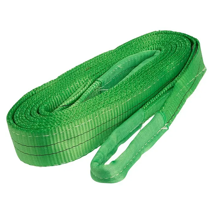 Conacord Hebeband - 4 m x 60 mm, Belastbarkeit: 2.000 kg - Ein grünes Hebeband mit verstärkten Schlaufenenden, ideal für sicheres Heben schwerer Lasten.