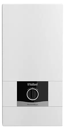 Vaillant Durchlauferhitzer VED E 21/8 B Vaillant electronicVED pro Durchlauferhitzer: Kompaktes Design mit zentralem Drehknopf für einfache Temperaturregelung und effiziente Warmwasserbereitung.