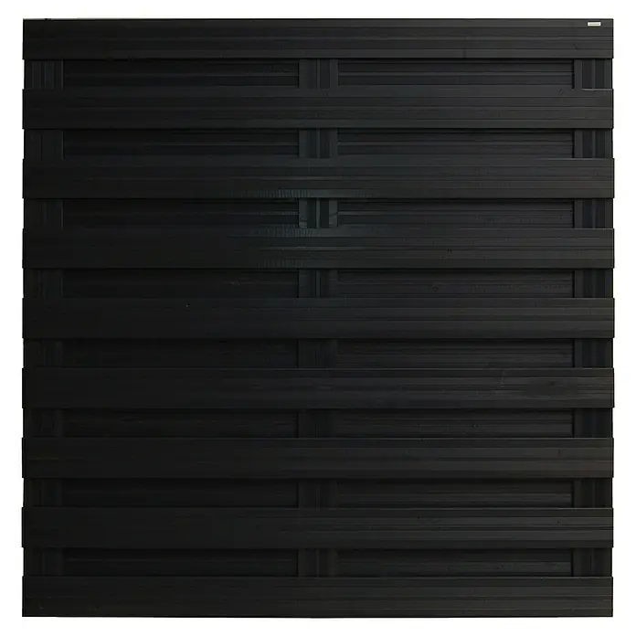 Andrewex Sichtschutzelement Goch - 180 x 180 cm, Anthrazit - Dunkelbraunes WPC-Sichtschutzelement mit horizontaler Flechtmusterung. Es schützt die Privatsphäre und dient als dekoratives Gestaltungselement.