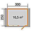 Weka Gartenhaus 139 (Außenmaß inkl. Dachüberstand (B x T): 380 x 284 cm, Holz, Natur, 7,5 m²) | BAUHAUS