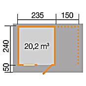 Weka Gartenhaus 170 A (Außenmaß inkl. Dachüberstand (B x T): 430 x 311 cm, Holz, Natur, 9,24 m²) | BAUHAUS