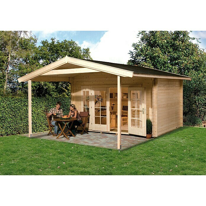 22,04 | 590 (B x x Weekendhaus Weka BAUHAUS Natur, 460 (Außenmaß T): 137 Dachüberstand cm, m²) Holz, inkl. A Gartenhaus