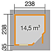 Weka Gartenhaus Designhaus 213+ (Außenmaß inkl. Dachüberstand (B x T): 278 x 278 cm, Holz, Schwedenrot/Weiß) | BAUHAUS