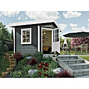 Weka Gartenhaus Designhaus 213+ (Außenmaß inkl. Dachüberstand (B x T): 278 x 278 cm, Holz, Anthrazit/Weiß, 5,664 m²) | BAUHAUS
