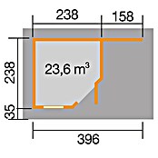 Weka Gartenhaus Designhaus 213 A+ (Außenmaß inkl. Dachüberstand (B x T): 500 x 278 cm, Holz, Anthrazit/Weiß, 9,163 m²) | BAUHAUS