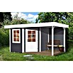 Weka Gartenhaus Designhaus 213 A (Außenmaß inkl. Dachüberstand (B x T): 442 x 278 cm, Holz, Grau/Weiß, 9,425 m²) | BAUHAUS