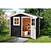 Weka Gartenhaus 123 (Außenmaß inkl. Dachüberstand (B x T): 306 x 239 cm, Holz, Anthrazit/Weiß, 4,941 m²) | BAUHAUS